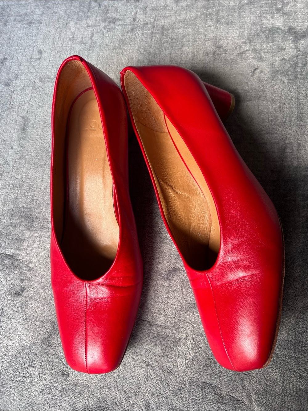 LOQ Shoes Sz 41 US 10.5 Camila Red Leather Pumps Heels Spain - Picture 17 of 17
